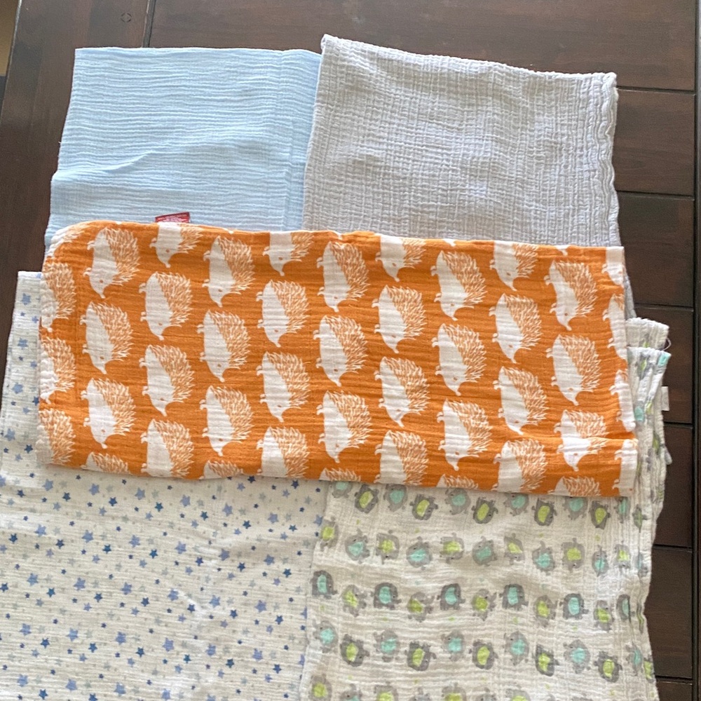 SwaddleMe Baby Blankets - Orange, Blue, White